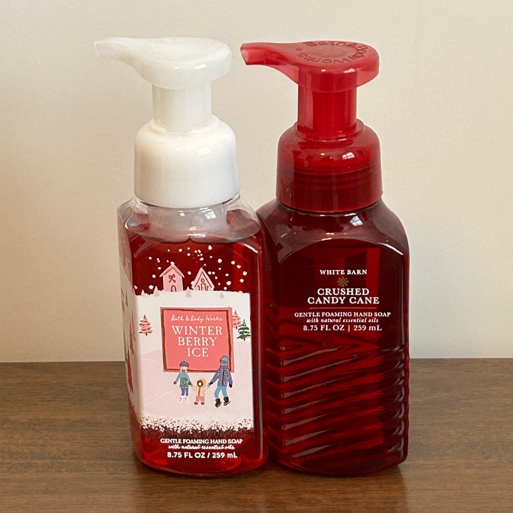 2 BATH AND BODY WORKS AND WHITE BARN FOAMING HAND SOAPS